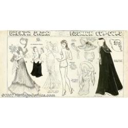 Dale Messick - Original Comic Strip Art for Brenda Starr Fashion Cut-Outs Sunday (Chicago Tribune, 1