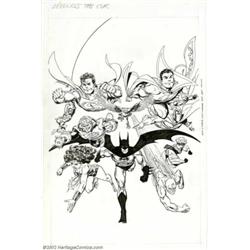John Byrne - Original Cover Art for Legends Trade Paperback (DC, 1990s). This is the cover of the tr