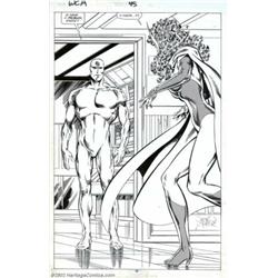 John Byrne and Mike Machlan - Original Splash Page Art for West Coast Avengers #45, page 15, "New Fa