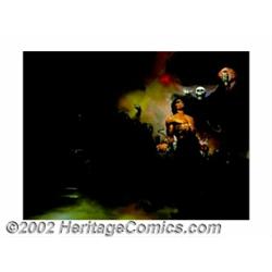 Ken Kelly - Original Oil Painting, "Tomb of Deception" (undated). A noble hero...a fearsome villain.
