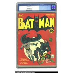 Batman #2 (DC, 1940) CGC FN/VF 7.0 Off-white to white pages. Bob Kane created one of the icons of th
