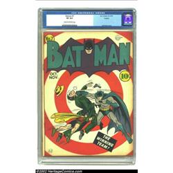 Batman #7 Twilight pedigree (DC, 1941) CGC VF 8.0 Cream to off-white pages. This bullseye cover has.