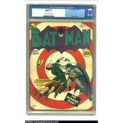 Batman #7 (DC, 1941) CGC FN/VF 7.0 Cream to off-white pages. This classic Bob Kane bullseye cover sh