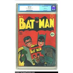Batman #8 (DC, 1942) CGC VF- 7.5 Off-white pages. This is the ultimate Batman infinity cover showing