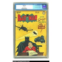 Batman #47 (DC, 1948) CGC VF 8.0 Cream to off-white pages. You have to go back to the very early iss
