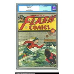 Flash Comics #10 (DC, 1940) CGC FN/VF 7.0 Off-white pages. Sheldon Moldoff's classic Flash cover shi