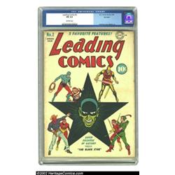Leading Comics #2 Big Apple pedigree (DC, 1942) CGC FN 6.0 Off-white pages. Fred Ray created the sim