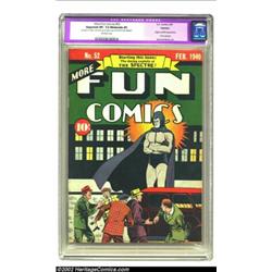 More Fun Comics #52 (DC, 1940) CGC Apparent VF- 7.5 Moderate (P) Off-white pages. One of the Golden.