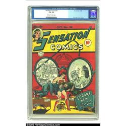 Sensation Comics #34 (DC, 1944) CGC FN+ 6.5 Off-white to white pages. Wonder Woman socks it to the m