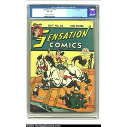 Sensation Comics #43 (DC, 1945) CGC VF 8.0 Cream to off-white pages. Wonder Woman rides bareback on.