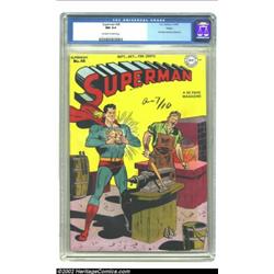 Superman #48 Toledo pedigree (DC, 1947) CGC NM 9.4 Off-white to white pages. This Superman cover sho