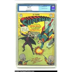 Superman #62 (DC, 1950) CGC NM- 9.2 Cream to off-white pages. Orson Welles, who created a panic with