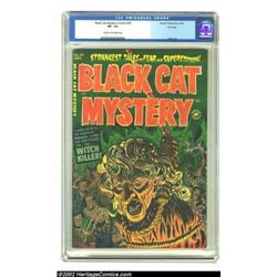 Black Cat Mystery #39 File Copy (Harvey, 1952) CGC VF- 7.5 Cream to off-white pages. Strangling a wi
