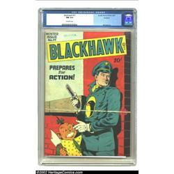 Blackhawk #17 Rockford pedigree (Quality, 1947) CGC NM 9.4 Off-white pages. This sharp pedigree issu