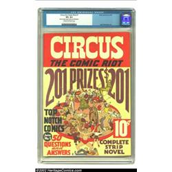 Circus the Comic Riot #1 (Globe Syndicate, 1938) CGC VF+ 8.5 Cream to off-white pages. This key numb