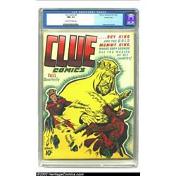 Clue Comics #8 Crowley pedigree (Hillman Fall, 1944) CGC NM- 9.2 Cream to off-white pages. Ruddy Pal