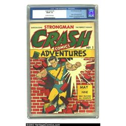 Crash Comics #1 (Tem Publishing Co., 1940) CGC FN/VF 7.0 Off-white to white pages. Notable in this i