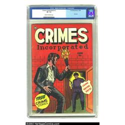 Crimes Incorporated #12 (Fox 1950) CGC VF- 7.5 Cream to off-white pages The bold red cover of this i