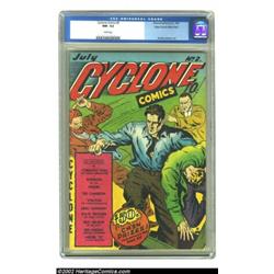 Cyclone Comics #2 Mile High pedigree (Bilbara, 1940) CGC NM- 9.2 White pages. CGC has reviewed unres