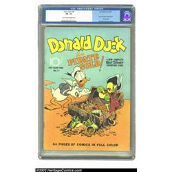 Four Color #9 (Dell, 1942) CGC FN- 5.5 Light tan to off-white pages. Carl Barks does Donald Duck for