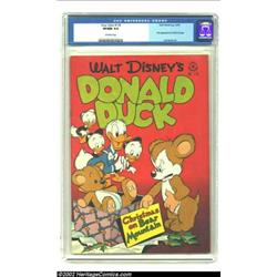 Four Color #178 (Dell, 1947) CGC VF/NM 9.0 Off-white pages. This is the issue where Carl Barks will.