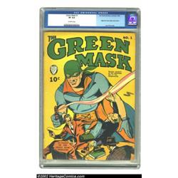 Green Mask #1 (Fox Features Syndicate, 1940) CGC VF 8.0 Off-white pages. Golden Age master Lou Fine.