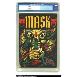 Mask Comics #1 (Rural Home, 1945) CGC VF- 7.5 Off-white pages. This is one of the classic L.B. Cole.
