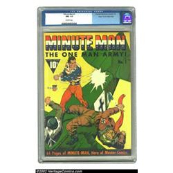 Minute Man #1 Mile High pedigree (Fawcett, 1941) CGC NM- 9.2 Off-white pages. Fawcett's super-patrio