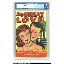 My Great Love #1 (Fox, 1949) CGC VF+ 8.5 Light tan to off-white pages. This red-head looks like noth