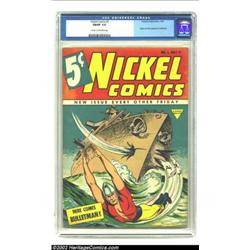 Nickel Comics #1 (Fawcett, 1940) CGC FN/VF 7.0 Cream to off-white pages. The first issue of this eco