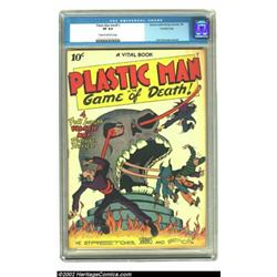 Plastic Man #1 Crowley pedigree (Quality, 1943) CGC VF 8.0 Cream to off-white pages. Jack Cole, just