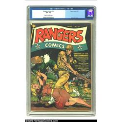 Rangers Comics #10 (Fiction House, 1943) CGC VF- 7.5 Cream to off-white pages. This incredible cover