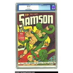 Samson #6 (Fox Features Syndicate, 1941) CGC VG+ 4.5 Off-white pages. Not only does Samson and David
