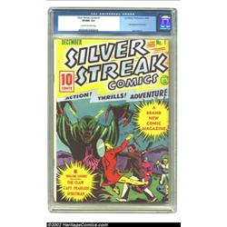 Silver Streak Comics #1 (Lev Gleason, 1939) CGC VF/NM 9.0 Cream to off-white pages. The silver metal