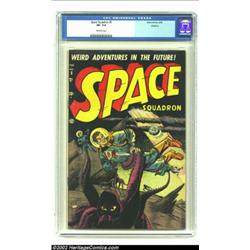 Space Squadron #5 Okajima pedigree (Atlas, 1952) CGC VF- 7.5 Off-white pages. This action-packed cov