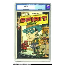The Spirit #17 (Quality) CGC VF/NM 9.0 Cream to off-white pages. Spirit creator Will Eisner draws a.
