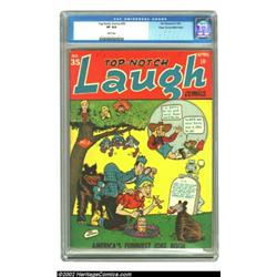 Top-Notch Comics #35 Mile High pedigree (MLJ, 1943) CGC VF 8.0 White pages. The Black Hood no longer