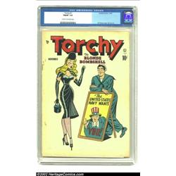 Torchy #1 (Quality, 1949) CGC FN/VF 7.0 Cream to off-white pages. Quality's premise was, "When in do