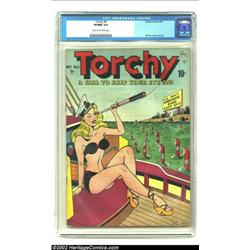 Torchy #4 (Quality, 1950) CGC VF/NM 9.0 Cream to off-white pages. Torchy's doing a bit of nautical s
