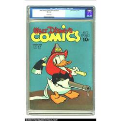 Walt Disney's Comics and Stories #3 (Dell, 1940) CGC VF- 7.5 Off-white pages. This is the first time