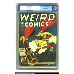 Weird Comics #7 (Fox, 1940) CGC VG+ 4.5.Off-white pages. This issue sports the first superhero cover