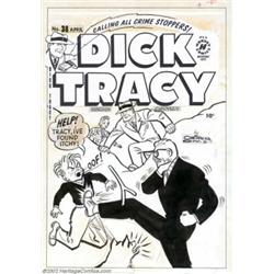Al Avison - Original Cover Art for Dick Tracy #38 (Harvey, 1952). Unbeknownst to most collectors the