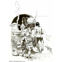Frank Frazetta - Original art for Mastermind of Mars (Doubleday, 1974). Offering a rare look inside.