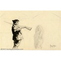 Frank Frazetta - Original Art for "Came the Dawn" (EC, 1956). The master illustrator draws a wonderf