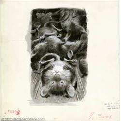 Wally Wood - Original Art for MAD #45 (EC, 1956). A zany illustration from the early days of MAD tha