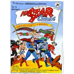 Irwin Hasen - Original Cover Recreation for All-Star Comics #36 (2002). One of the legendary creator