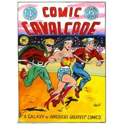 Irwin Hasen - Original Cover Recreation for Comic Cavalcade #1 (2002). Wonder Woman beats out the bo
