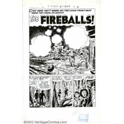 Jack Kirby - Original Art for Alarming Tales #2, Complete 5-page Story, "The Fireballs" (Harvey, 195