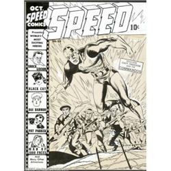 Jack Kirby - Original Cover Art for Speed Comics #23 (Harvey, 1942). This war-time Jack "King" Kirby
