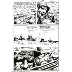 Russ Heath - Original Art for Our Army At War (DC, 1970). This exquisite page shows Sgt. Rock barkin